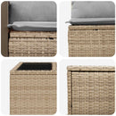 vidaXL Kanapé Szett 6 db Beige és Világosszürke Poli rattan és acél