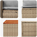 vidaXL Kanapé Szett 6 db Beige és Világosszürke Poli rattan és acél