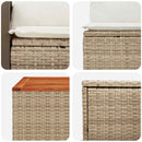 vidaXL Kanapé Szett 6 db Beige és Krémszínű Poli rattan és acél