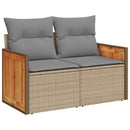 vidaXL Kanapé Szett 6 db Beige és Világosszürke Poli rattan és acél