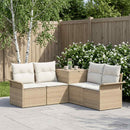 vidaXL Kanapé Szett 5 db Beige és Krémszínű Poli rattan és acél