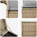 vidaXL Kanapé Szett 5 db Beige és Világosszürke Poli rattan és acél