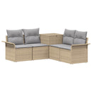 vidaXL Kanapé Szett 5 db Beige és Világosszürke Poli rattan és acél