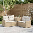 vidaXL Kanapé Szett 5 db Beige és Krémszínű Poli rattan és acél