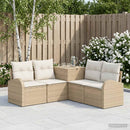 vidaXL Kanapé Szett 5 db Beige és Krémszínű Poli rattan és acél