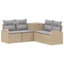 vidaXL Kanapé Szett 5 db Beige és Világosszürke Poli rattan és acél