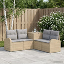 vidaXL Kanapé Szett 5 db Beige és Világosszürke Poli rattan és acél