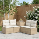 vidaXL Kanapé Szett 5 db Beige és Krémszínű Poli rattan és acél