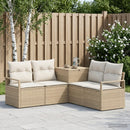 vidaXL Kanapé Szett 5 db Beige és Krémszínű Poli rattan és acél