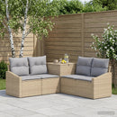 vidaXL Kanapé Szett 5 db Beige és Világosszürke Poli rattan és acél