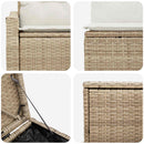 vidaXL Kanapé Szett 5 db Beige és Krémszínű Poli rattan és acél