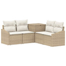 vidaXL Kanapé Szett 5 db Beige és Krémszínű Poli rattan és acél