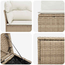 vidaXL Kanapé Szett 5 db Beige és Krémszínű Poli rattan és acél
