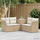 vidaXL Kanapé Szett 5 db Beige és Krémszínű Poli rattan és acél