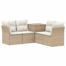 vidaXL Kanapé Szett 5 db Beige és Krémszínű Poli rattan és acél