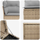 vidaXL Kanapé Szett 5 db Beige és Világosszürke Poli rattan és acél