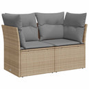vidaXL Kanapé Szett 5 db Beige és Világosszürke Poli rattan és acél