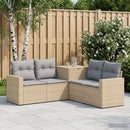 vidaXL Kanapé Szett 5 db Beige és Világosszürke Poli rattan és acél