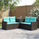 vidaXL Kanapé Szett 5 db Fekete és Kék 179 x 179 x 85 cm