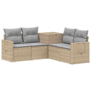 vidaXL Kanapé Szett 5 db Beige és Világosszürke Poli rattan és acél