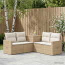 vidaXL Kanapé Szett 5 db Beige és Krémszínű Poli rattan és acél