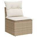 vidaXL Kanapé Szett 5 db Beige és Krémszínű Poli rattan és acél