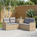 vidaXL Kanapé Szett 5 db Beige és Világosszürke Poli rattan és acél