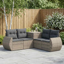 vidaXL Kanapé Szett 5 db Szürke és sötétszürke Poli rattan és acél
