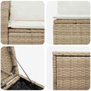 vidaXL Kanapé Szett 5 db Beige és Krémszínű Poli rattan és acél