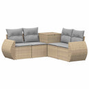 vidaXL Kanapé Szett 5 db Beige és Világosszürke Poli rattan és acél