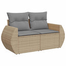 vidaXL Kanapé Szett 5 db Beige és Világosszürke Poli rattan és acél