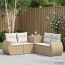 vidaXL Kanapé Szett 5 db Beige és Krémszínű Poli rattan és acél