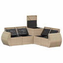 vidaXL Kanapé Szett 5 db Beige és Világosszürke Poli rattan és acél