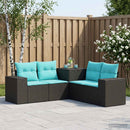 vidaXL Kanapé Szett 5 db Fekete és Kék 200 x 200 x 85 cm