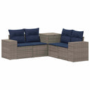 vidaXL Kanapé Szett 5 db Szürke és sötétkék 200 x 200 x 85 cm