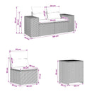 vidaXL Kanapé Szett 5 db Szürke és sötétkék 200 x 200 x 85 cm