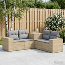 vidaXL Kanapé Szett 5 db Beige és Világosszürke Poli rattan és acél