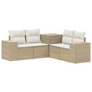 vidaXL Kanapé Szett 5 db Beige és Krémszínű Poli rattan és acél