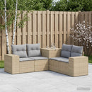 vidaXL Kanapé Szett 5 db Beige és Világosszürke Poli rattan és acél