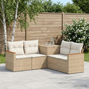 vidaXL Kanapé Szett 5 db Beige és Krémszínű Poli rattan és acél