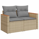 vidaXL Kanapé Szett 5 db Beige és Világosszürke Poli rattan és acél