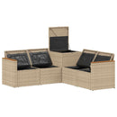 vidaXL Kanapé Szett 5 db Beige és Világosszürke Poli rattan és acél
