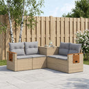 vidaXL Kanapé Szett 5 db Beige és Világosszürke Poli rattan és acél