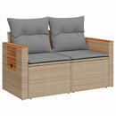 vidaXL Kanapé Szett 5 db Beige és Világosszürke Poli rattan és acél