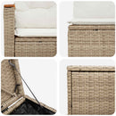 vidaXL Kanapé Szett 5 db Beige és Krémszínű Poli rattan és acél