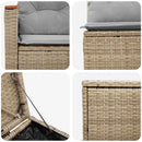 vidaXL Kanapé Szett 5 db Beige és Világosszürke Poli rattan és acél