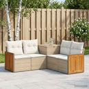 vidaXL Kanapé Szett 5 db Beige és Krémszínű Poli rattan és acél