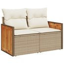 vidaXL Kanapé Szett 5 db Beige és Krémszínű Poli rattan és acél
