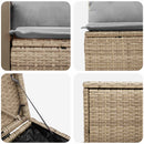 vidaXL Kanapé Szett 5 db Beige és Világosszürke Poli rattan és acél