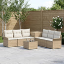 vidaXL Kanapé Szett 8 db Beige és Krémszínű Poli rattan és acél